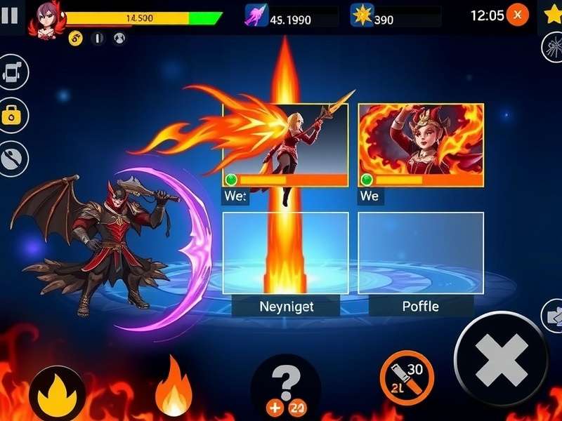 Fierce Flames gameplay screenshot showing character battles